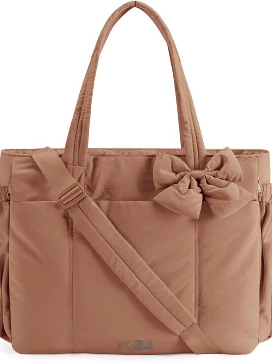 Handbags - Crush Bow Tote Bag for Women, Puffer Travel Work Yoga Laptop Bag